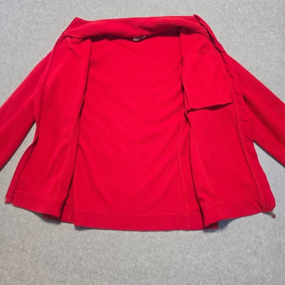 Danskin Now Red Fleece Full Zip Jacket Womens M Activewear Gorpcore Hiking Layer - Picture 7 of 12